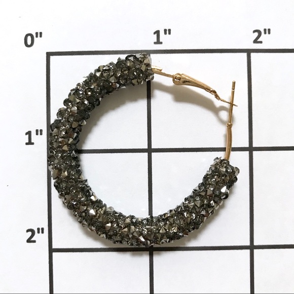 Sparkling Space Color Rhinestone Loop Earrings - Picture 2 of 2